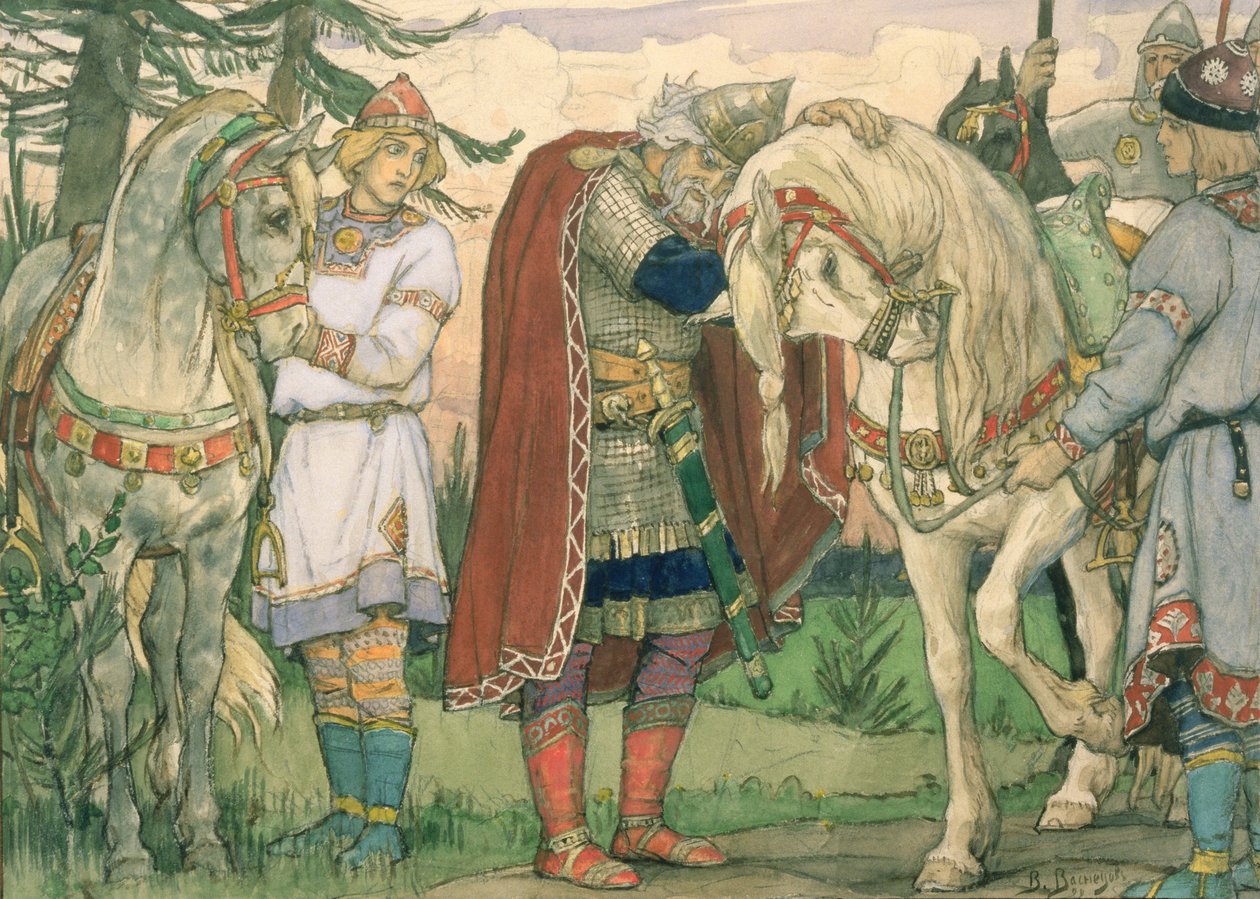 Pieśń księcia Olega, 1899 autorstwa Victor Mikhailovich Vasnetsov