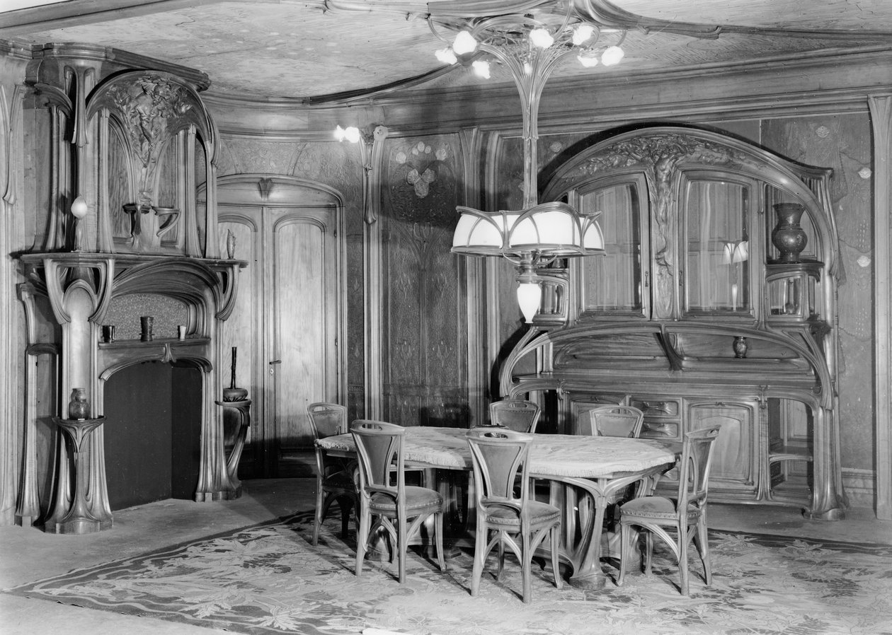 Secesyjna jadalnia, 1903-06 (fot. bw) autorstwa Eugene Vallin