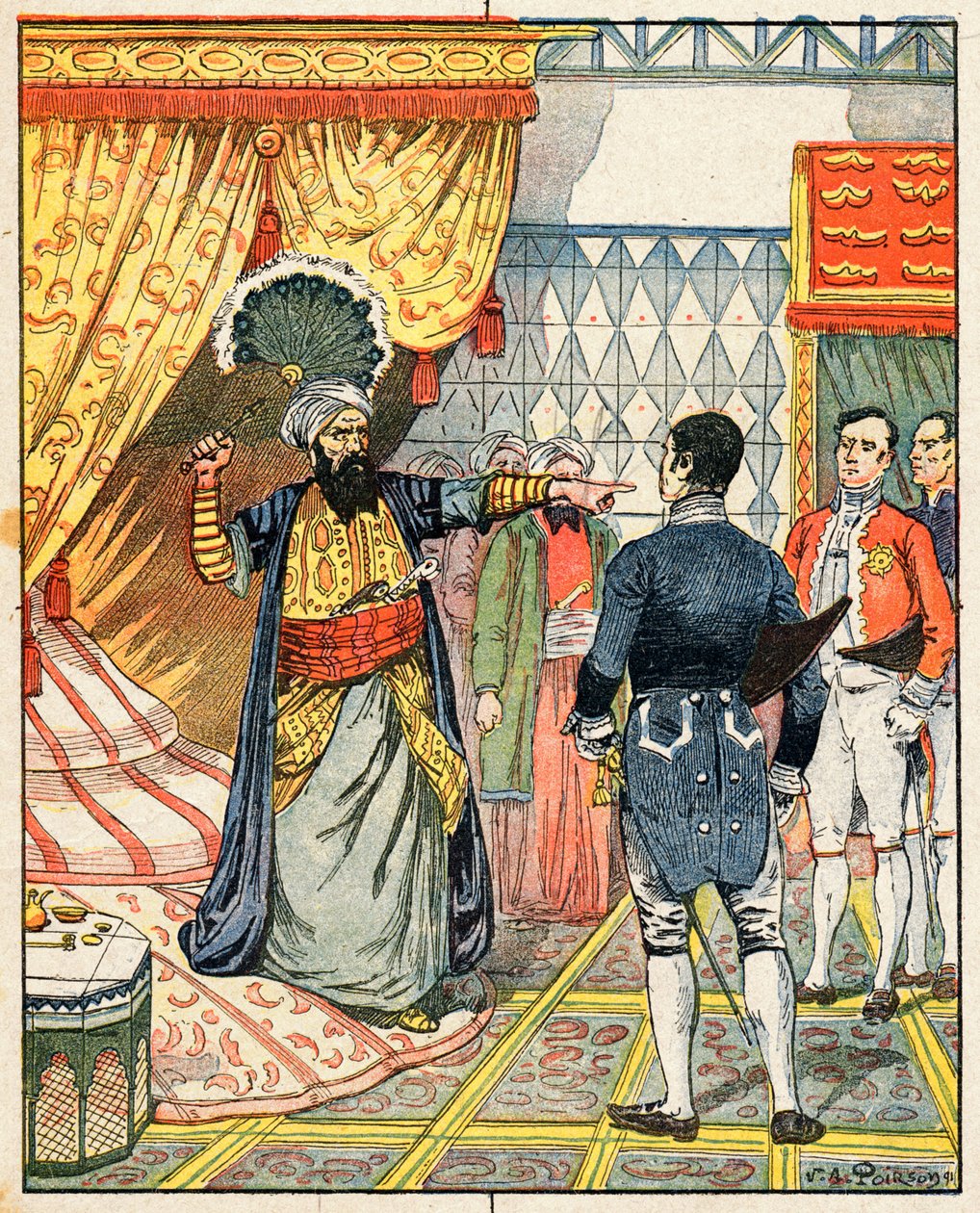 Dej Algieru, Hussein ibn El Hussein uderza wachlarzem ambasadora Francji, M. Devala autorstwa Victor Armand Poirson