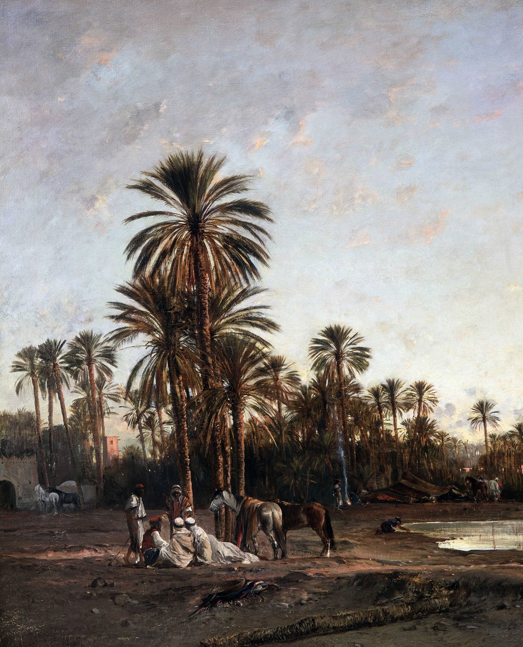 Jezioro Afryki. 1866 (olej na płótnie) autorstwa Victor Pierre Huguet