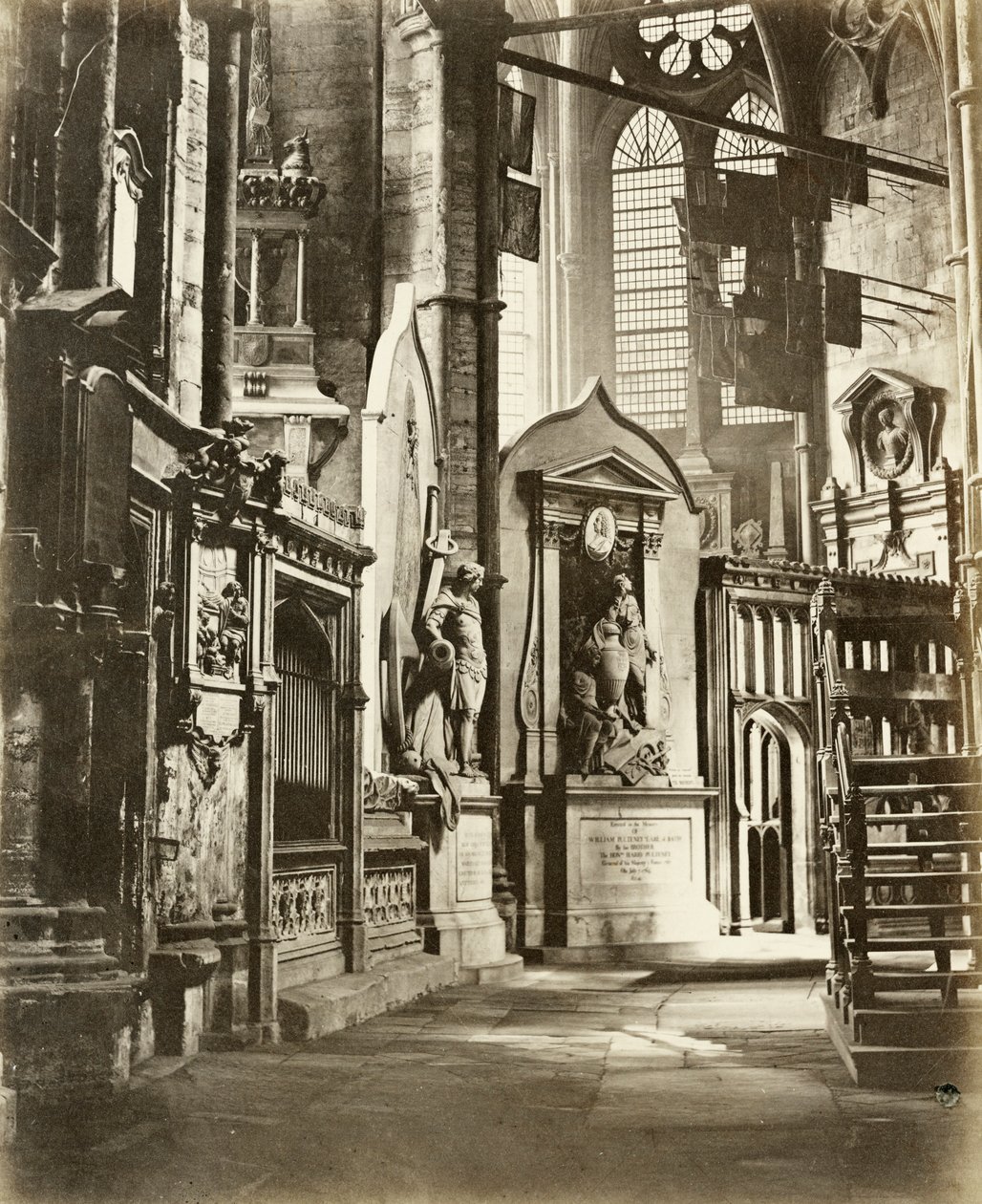 Północna nawa Opactwa Westminsterskiego, Londyn, ok. 1860 r. autorstwa Victor A Prout