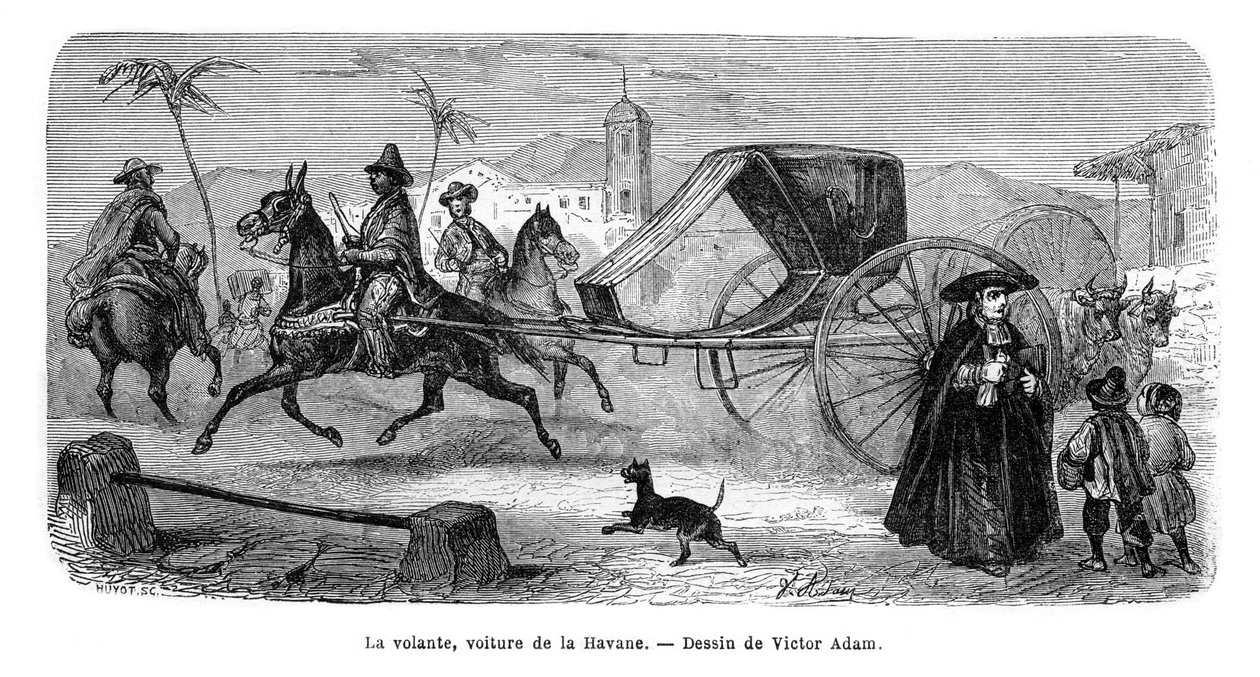 Powóz, Hawana, Kuba, 1859. autorstwa Victor Adam