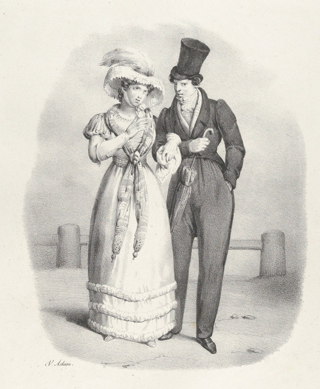 Facet. V: Jest uczciwą kobietą. Jest uczciwą kobietą, 1824. autorstwa Victor Adam