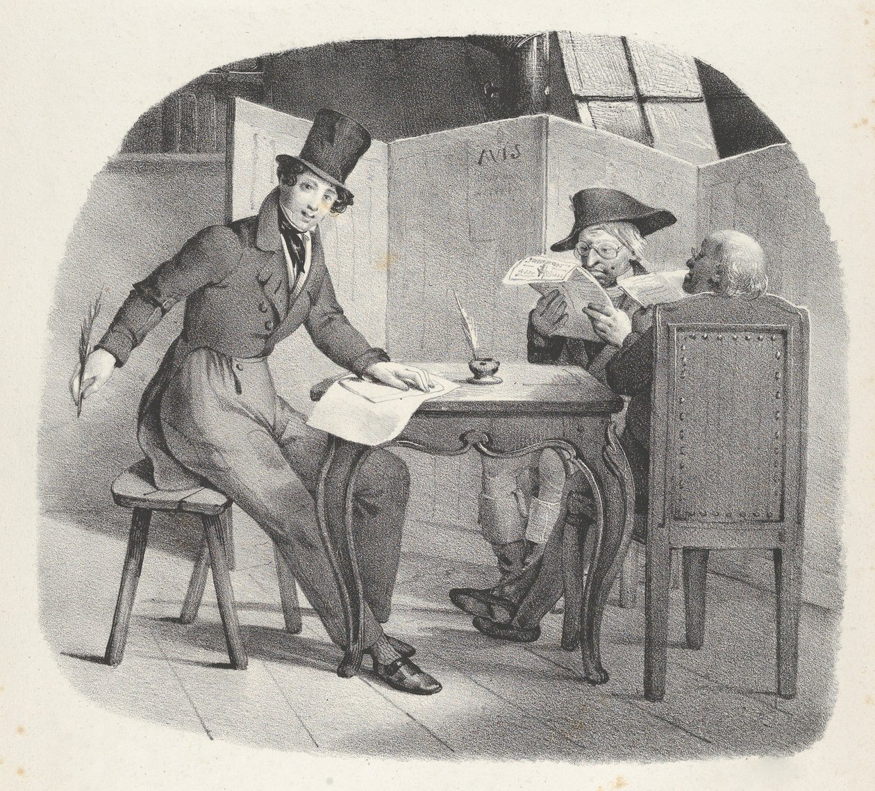Facet. XV: Napisz do Vielle Writings dla osób starszych, 1824. autorstwa Victor Adam