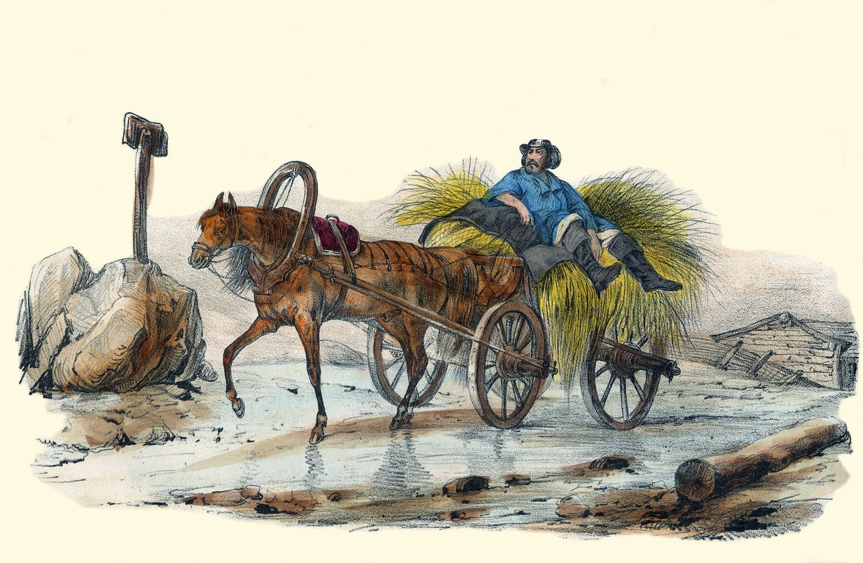 Le Paysan Russe. w „Albumie Grotesque, Choices of Outstanding Types”, ilustracje Victor Adam, Paryż, ok. 1850 r. autorstwa Victor Adam