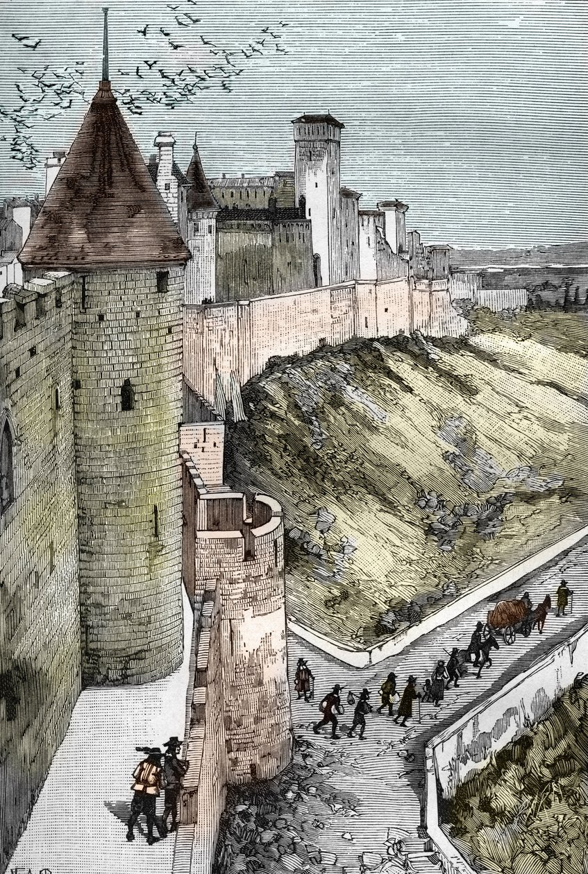 Zakaz kazań i aresztowania protestantów po odwołaniu Edit de Nantes (smoki za Ludwika XIV (1681-1686): wygnańcy protestantów opuszczający miasta w celu przyłączenia się do granic (smoki we Francji za Ludwika XIV, ustanowiona polityka francuska autorstwa Victor Armand Poirson