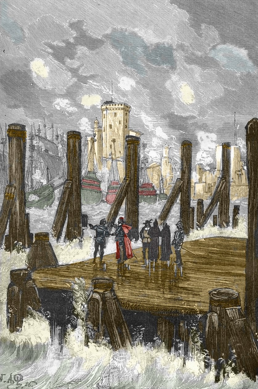 Siege de la Rochelle (1627-1628): „” Kardynał Richelieu (1585-1642) na tamie La Rochelle, podczas oblężenia miasta, place d
