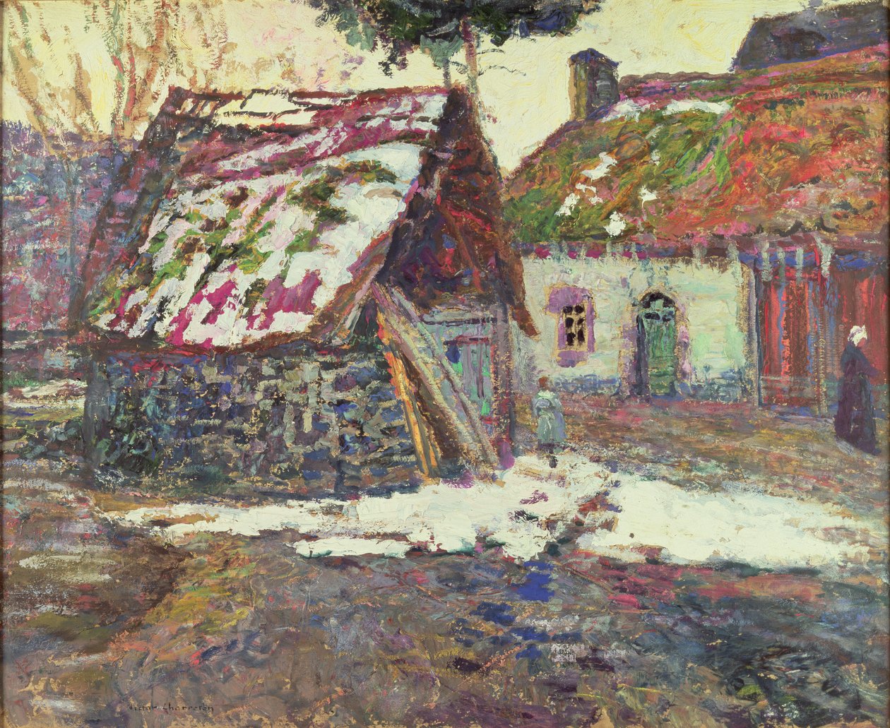 Efekt śniegu (olej na tekturze) autorstwa Victor Charreton