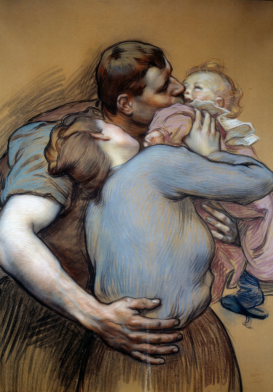 Rodzina. Rysunek Victora Prove (1856-1943) autorstwa Victor Emile Prouve
