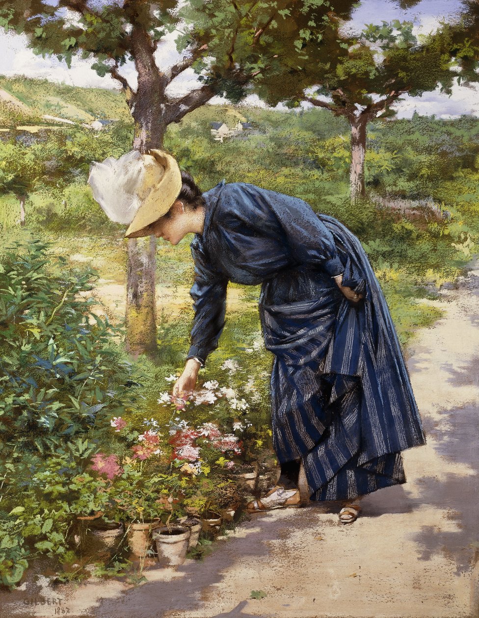 Pani w ogrodzie, 1887 autorstwa Victor Gabriel Gilbert