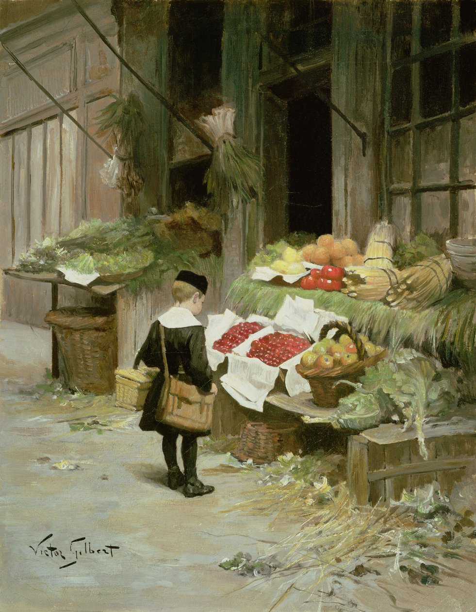 Mały Chłopiec na Rynku autorstwa Victor Gabriel Gilbert