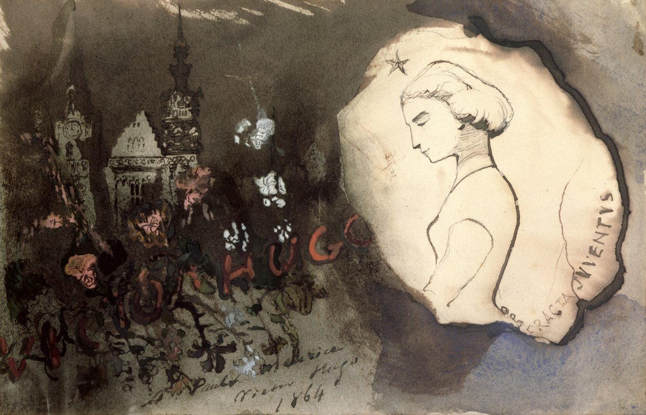 Fracta Juventus, 1864 (pióro, tusz i gwasz na papierze) autorstwa Victor Hugo