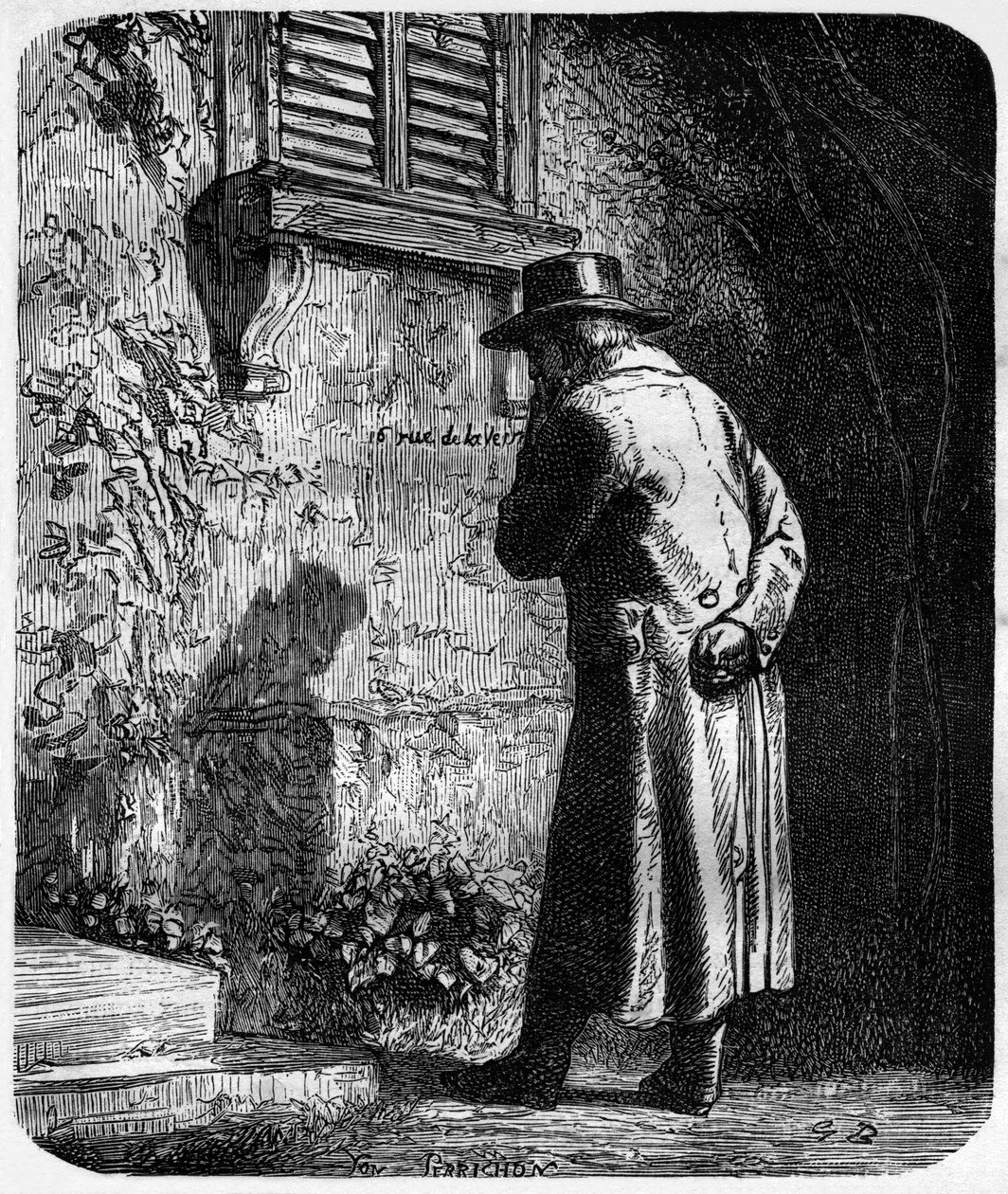 Jean Valjean, ilustracja powieści "Les Miserables" Victora Hugo (4. część: L