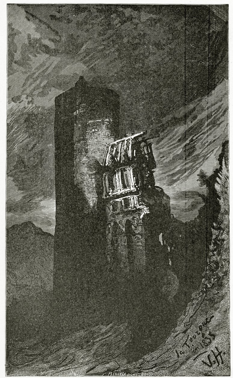 La Tourgue - ilustracja z Quatre Vingt Treize, XIX w. (rycina bw) autorstwa Victor Hugo