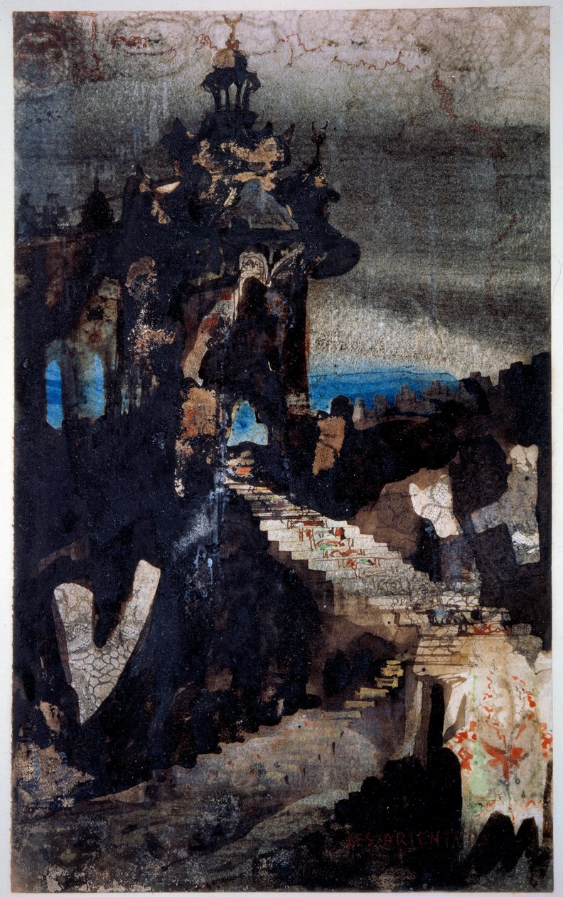 Les Orientales Rysunek piórem, gwaszem i akwarelą autorstwa Victora Hugo (1802-1885) 1855-1856. Paryż, B.N. autorstwa Victor Hugo