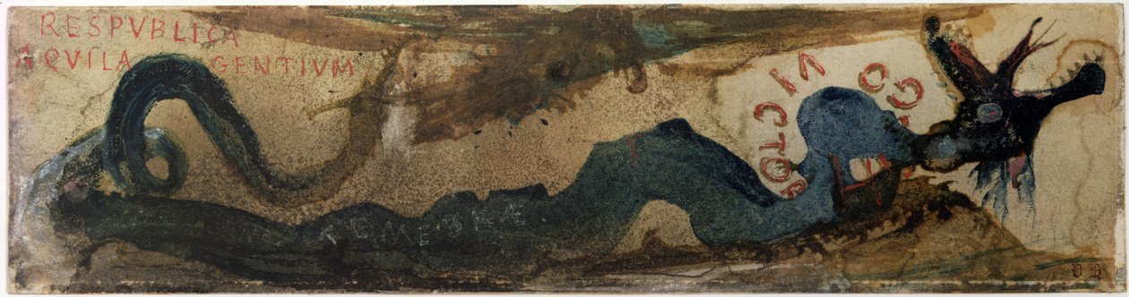 Republic, Orzeł Narodów (pióro i atrament i toaleta na papierze) autorstwa Victor Hugo
