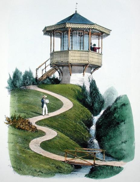 Belvedere de Montigny, z „Habitations Champetres”, wydana ok. 1855 (chromolitografia) autorstwa Victor Jean Baptiste Petit