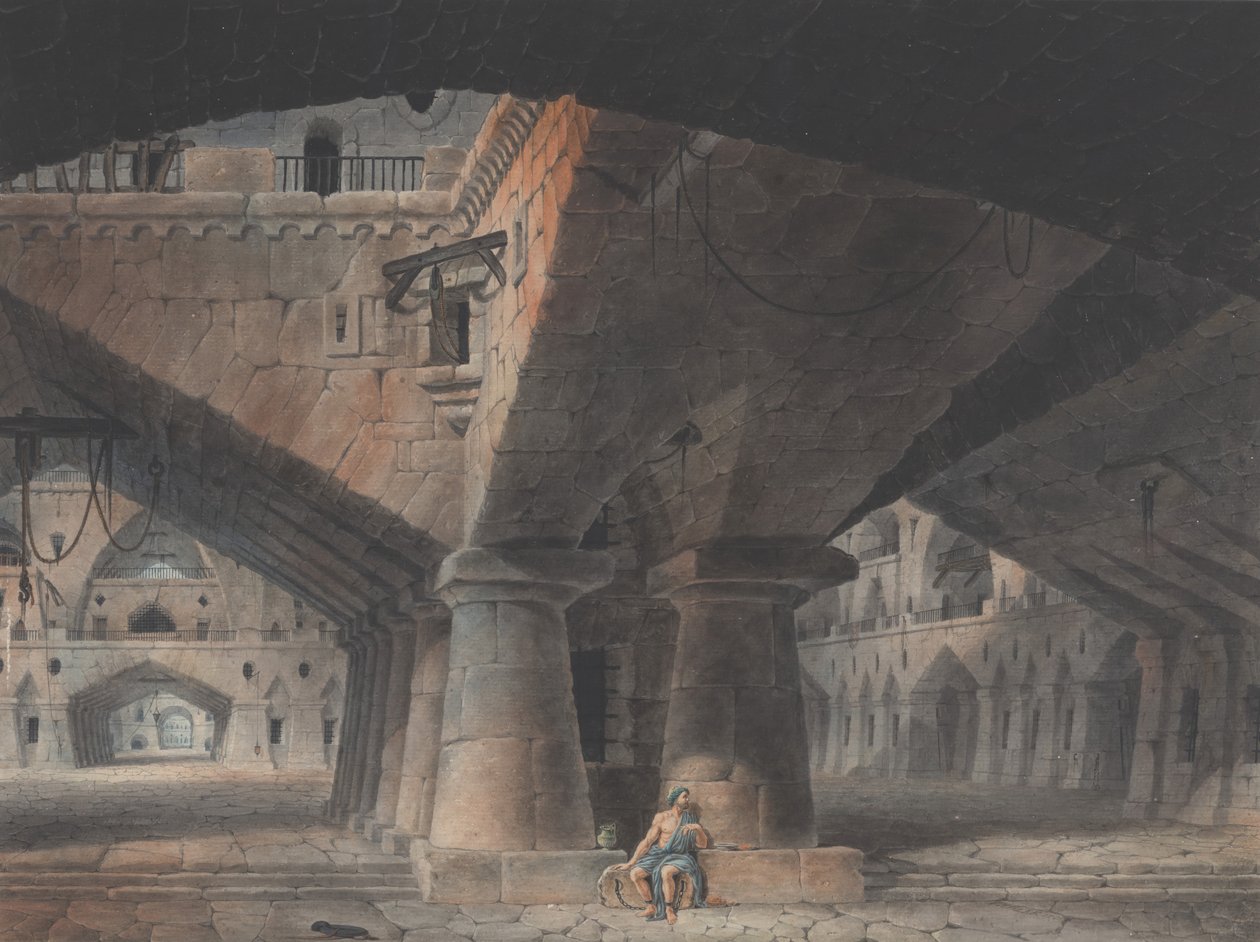 Mężczyzna siedzący w więzieniu, 1781. autorstwa Victor Jean Nicolle