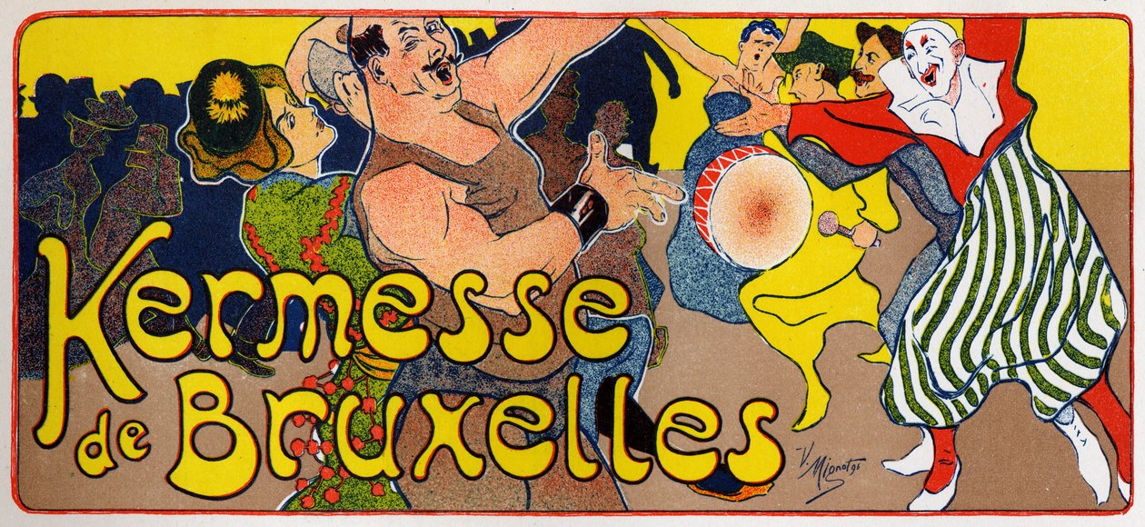 Styl życia. Kermess Brussel (Karnawał), Belgia. Plakat V. Mignot, Belgia, c.1890 (plakat) autorstwa Victor Mignot