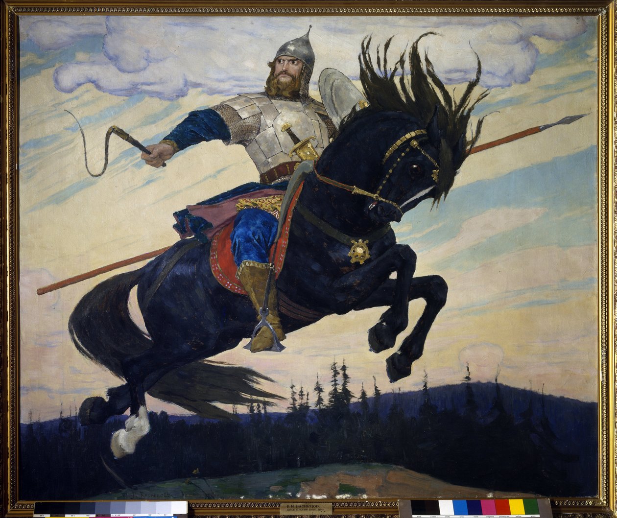 Ilya Muromets (Elie z Murom) (Ilya Muromets). Rosyjski legendarny bohater. Obraz Wiktora Michajłowicza Wasnetsowa (1848-1926), olej na płótnie autorstwa Victor Mikhailovich Vasnetsov