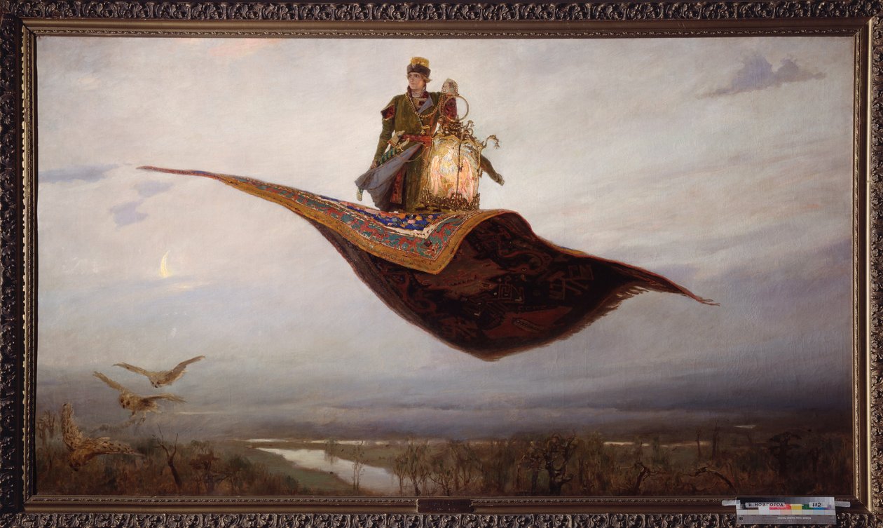 Jazda na latającym dywanie - obraz Wiktora Michajłowicza Wasnetsowa (1848-1926), olej na płótnie autorstwa Victor Mikhailovich Vasnetsov