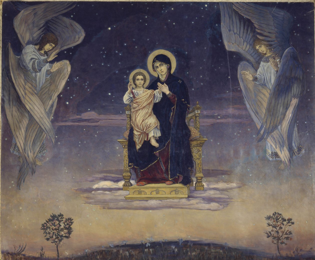 Dziewica - Obraz Wiktora Michajłowicza Wasnetsowa (1848-1926) - 1901 - Olej na płótnie - Państwowa Galeria Trietiakowska, Moskwa autorstwa Victor Mikhailovich Vasnetsov