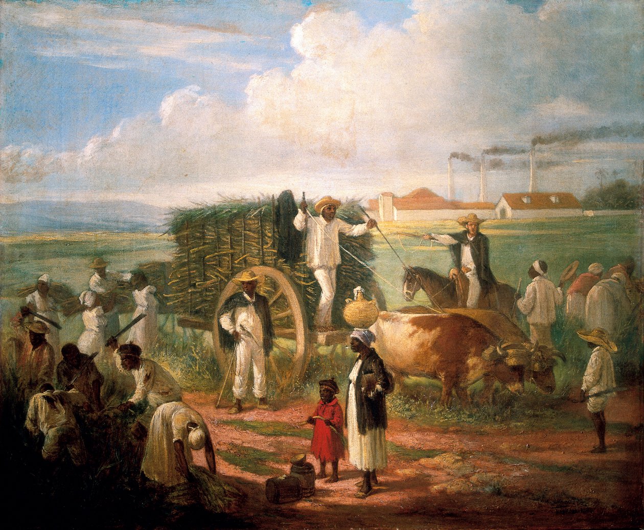 Zbiór trzciny. Obraz Victora Patricio de Landaluze (1829-1889) autorstwa Victor Patricio de Landaluze