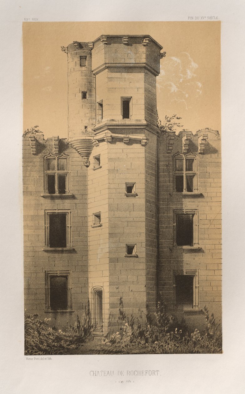 Malownicza architektura lub zabytki XV wieku. I XVI. Wieki: Zamki Francji XV i XVI wieku: Plac 69, Château de Rochefort (Côte d