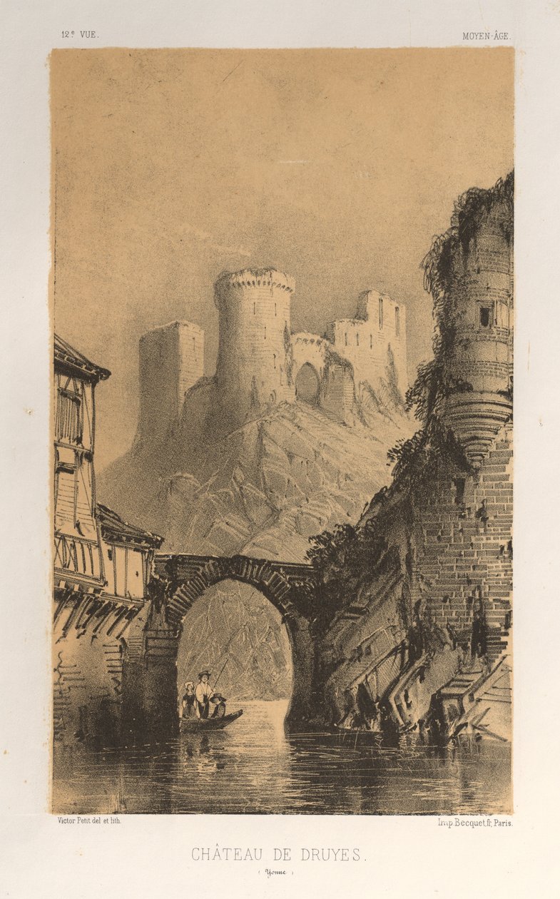 ...pl. 12, Chateau De Druyes Yonne, 1860. autorstwa Victor Petit