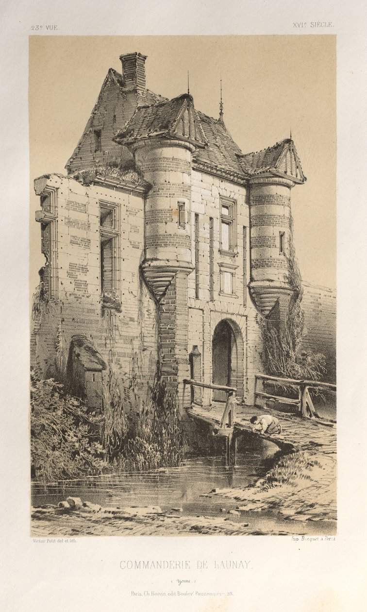 ...pl. 23, Commanderie De Launay Yonne, opublikowana w 1860 r. autorstwa Victor Petit
