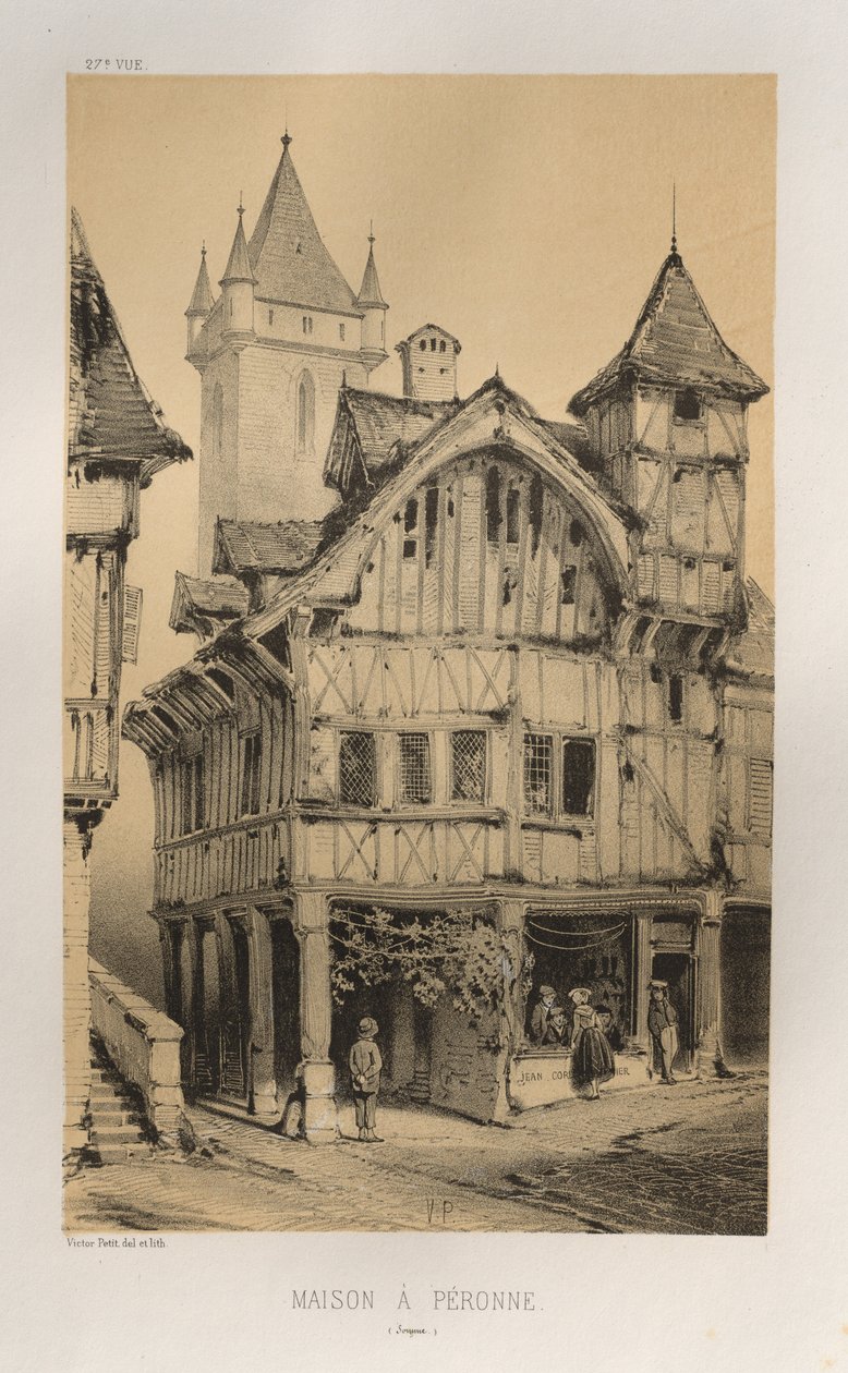 ...Pl. 27, Maison A Peronne Somme, opublikowana w 1860 r. autorstwa Victor Petit