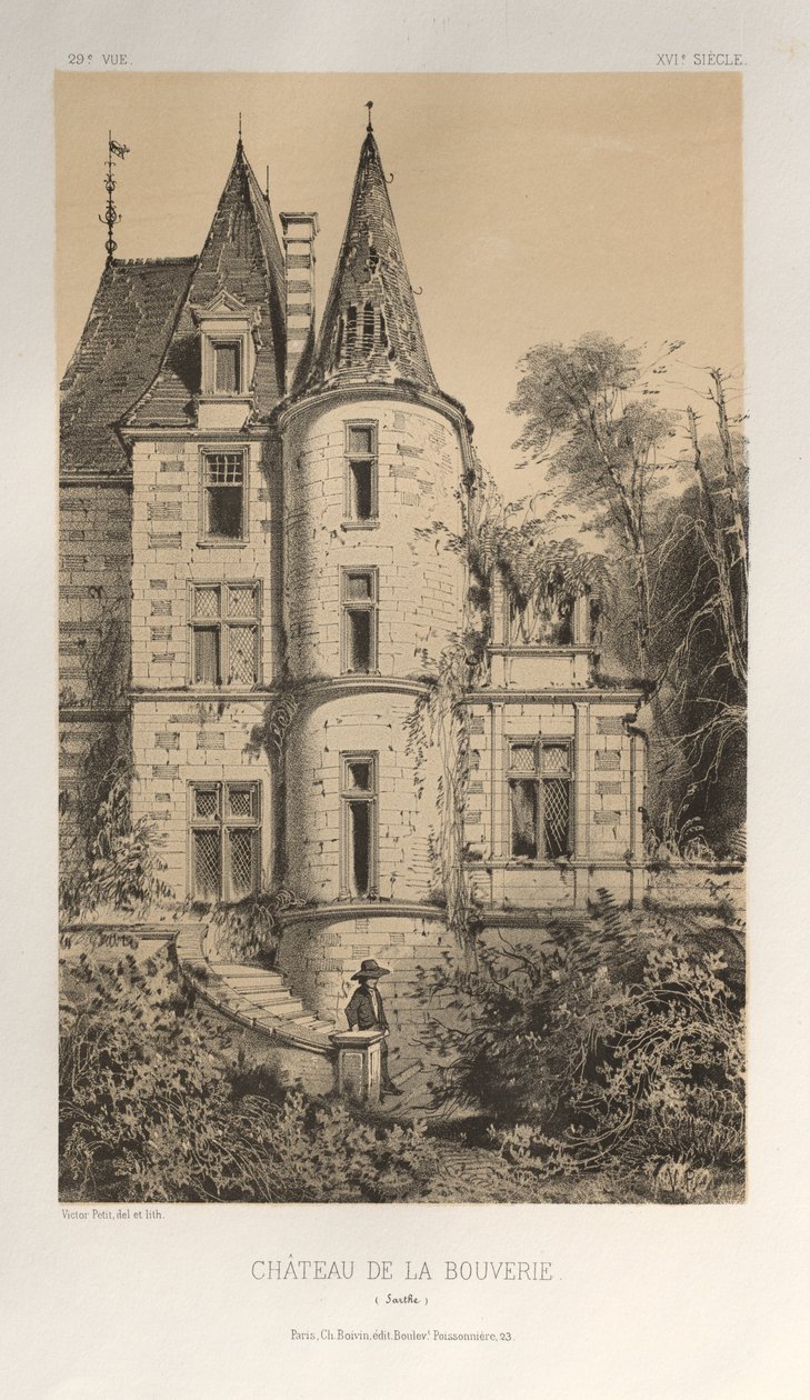 ..Pl. 29, Château De La Bouverie Sarthe, 1860. autorstwa Victor Petit