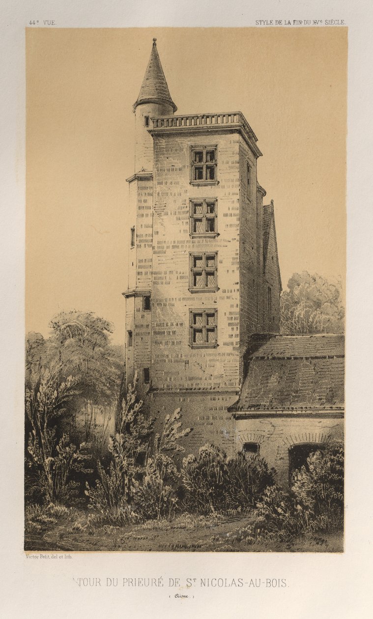 ...pl. 44, Wieża Zakonu św. Mikołaja-Au-Bois Aisne, 1860. autorstwa Victor Petit