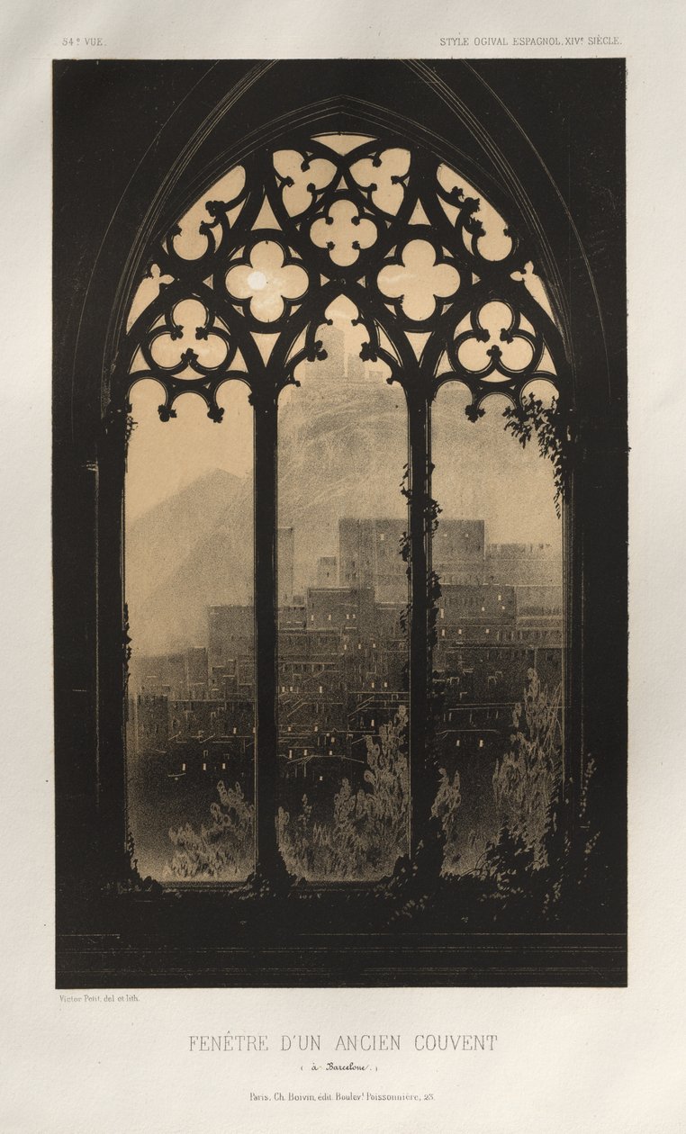 ...pl. 54, Okno Starego Klasztoru w Barcelonie, 1860 r. autorstwa Victor Petit