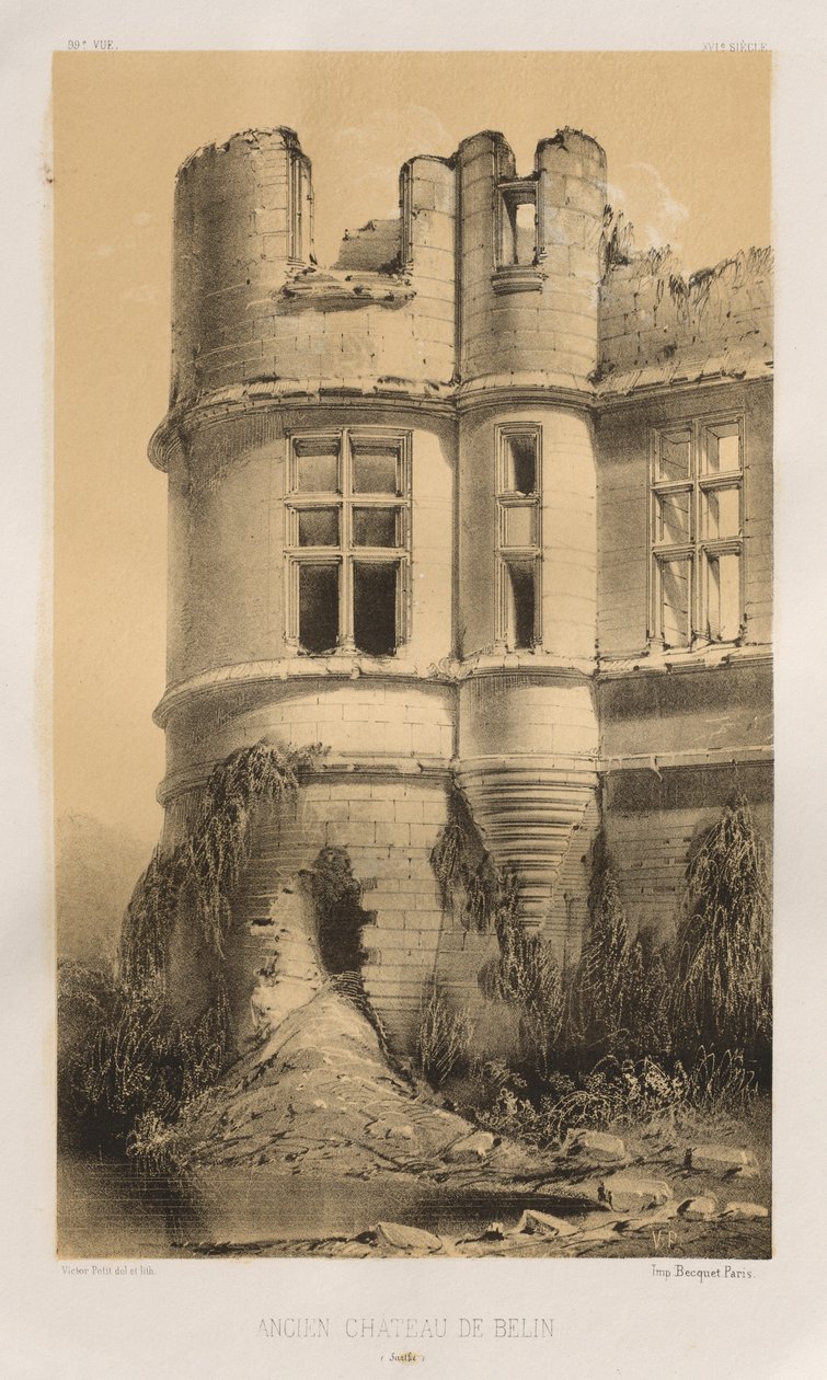 ...pl. 99, Stary Zamek Belin Sarthe, 1860. autorstwa Victor Petit