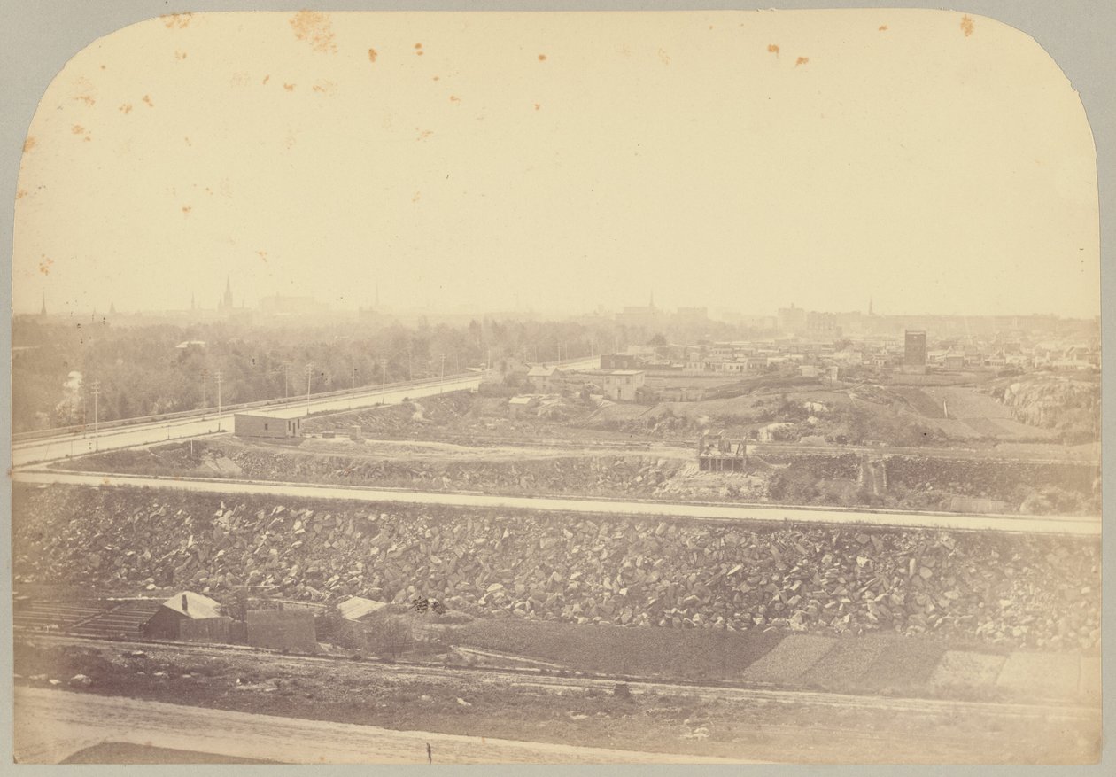 Pl. XVI. Panoramiczny widok na wschód od muzeum autorstwa Victor Prevost, Gaston L. Feuardent and Co., New York