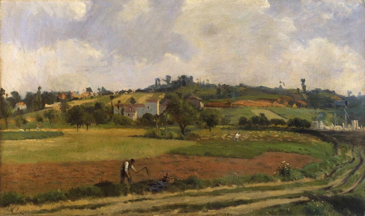 Krajobraz w pobliżu Pontoise, ok. 1877-85 (olej na płótnie) autorstwa Victor Vignon