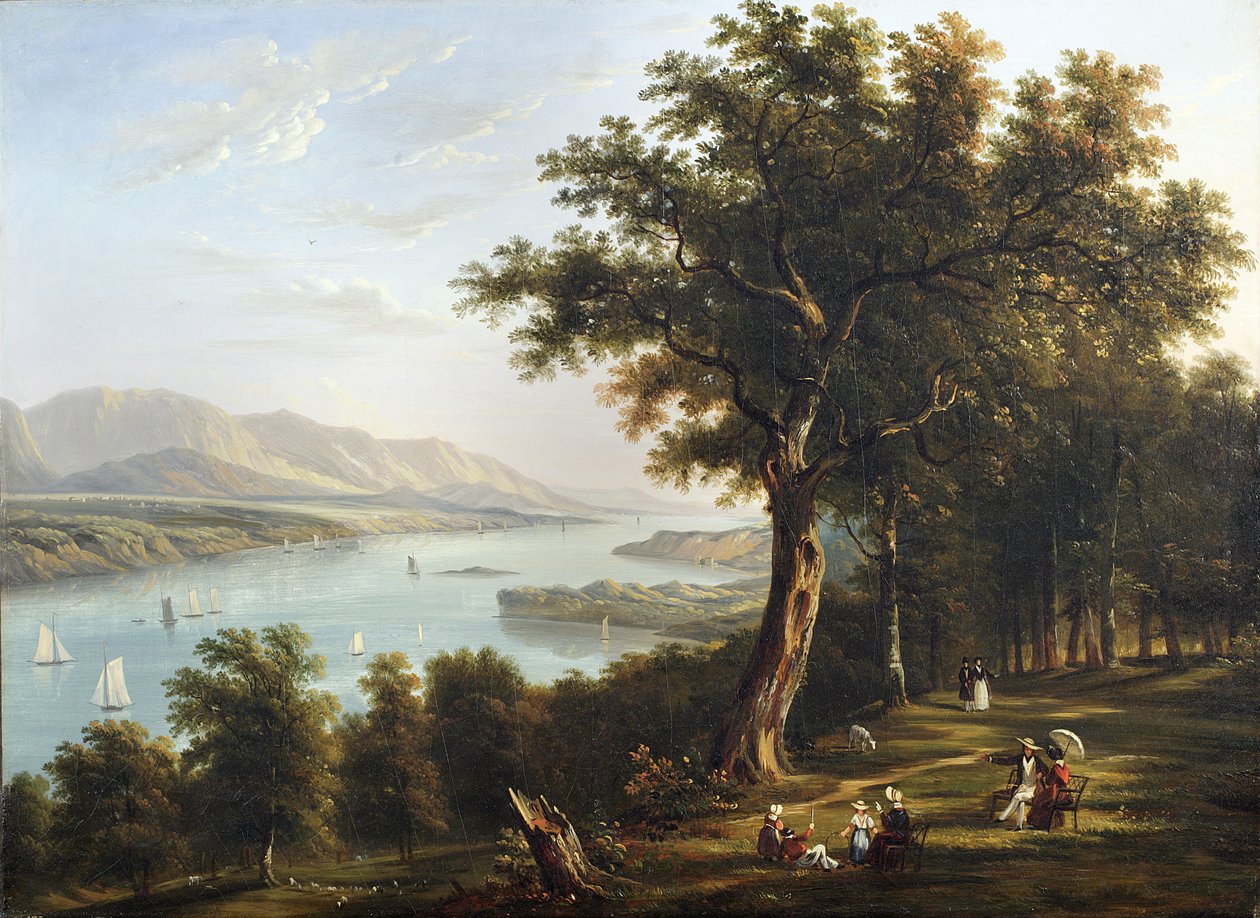 Widok z Hyde Parku nad rzeką Hudson, 1845 autorstwa Victor de Grailly