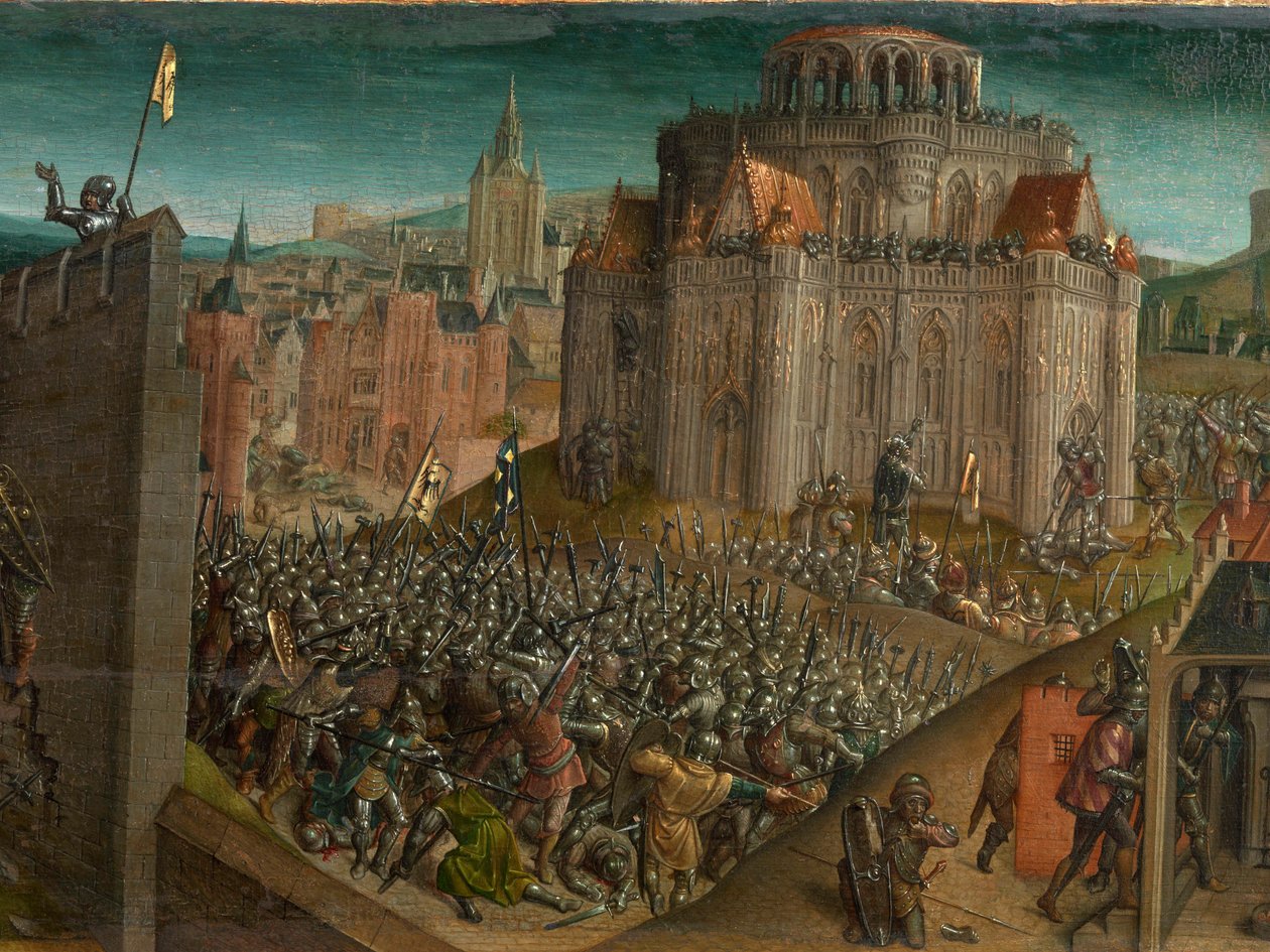 Zdobycie Jerozolimy przez Tytusa (predella) autorstwa Vienna Master of Mary of Burgundy