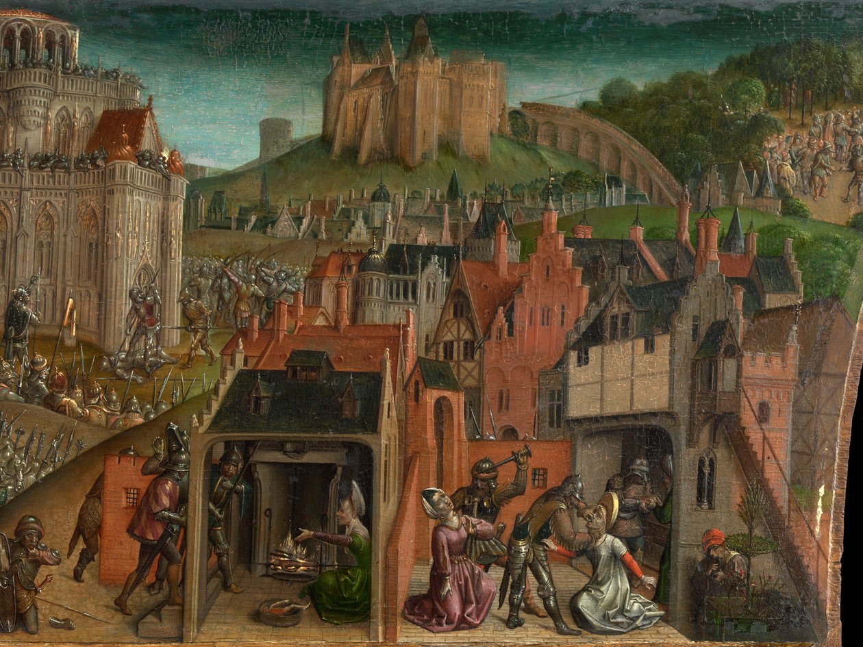 Zdobycie Jerozolimy przez Tytusa (predella) autorstwa Vienna Master of Mary of Burgundy