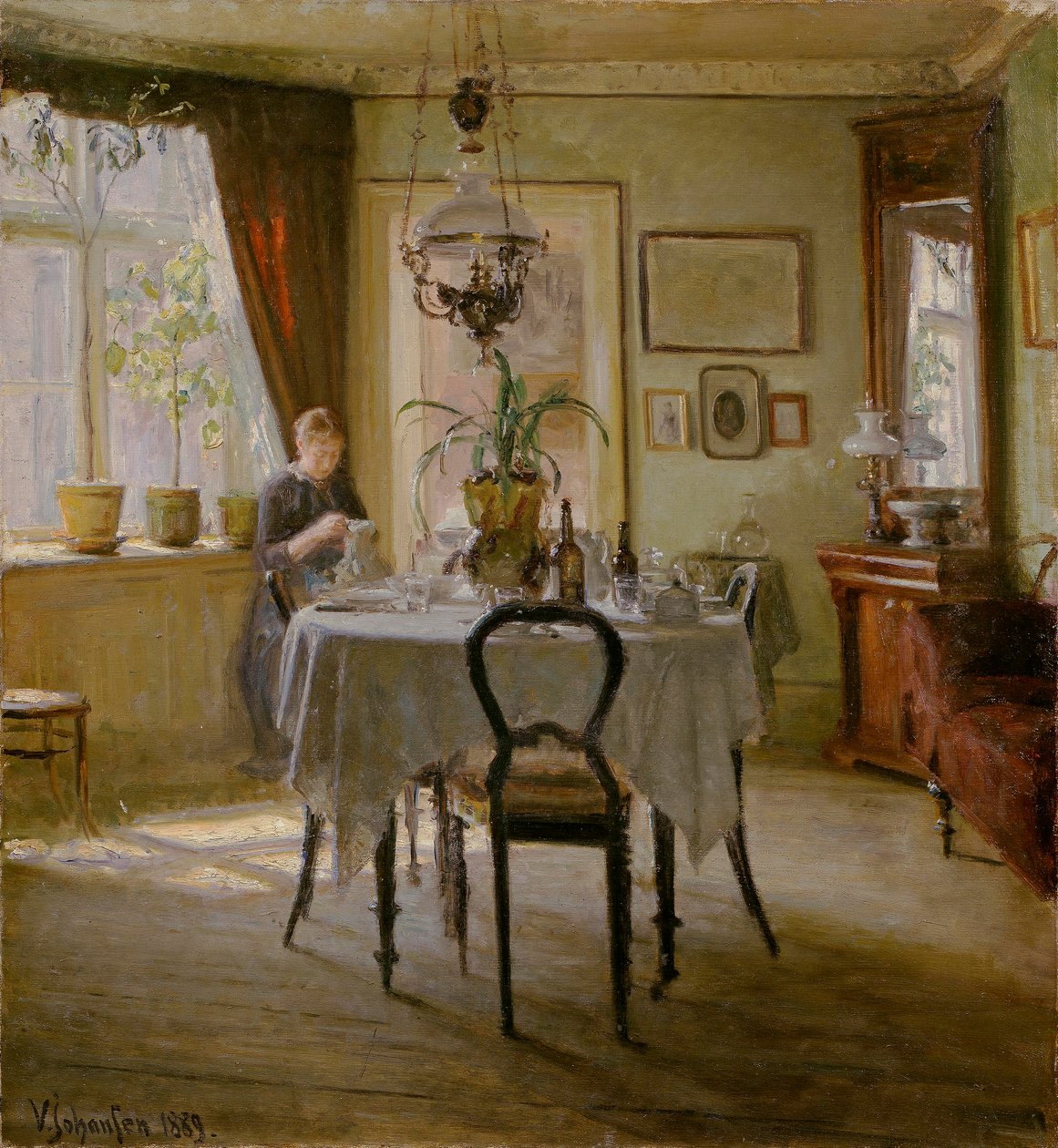 Światło słoneczne w jadalni, 1889 autorstwa Viggo Johansen