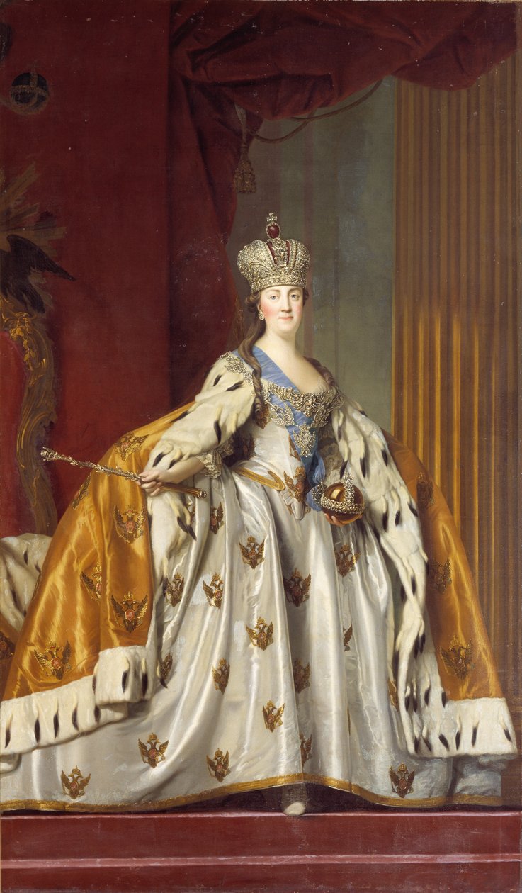 Katarzyna II z Rosji w stroju koronacyjnym autorstwa Vigilius Eriksen