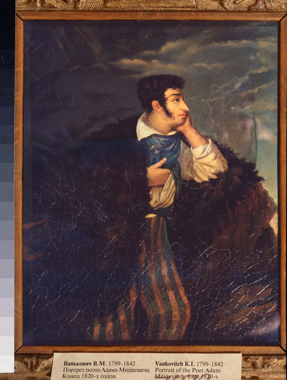Portret poety Adama Mickiewicza (1798-1855) (Portret poety A Mickiewicza) - Obraz Vikenti Melkhiorovich Vankovich (1799-1842), olej na płótnie, koniec 1820, sztuka rosyjska XIX wiek - Państwowa Galeria Trietiakowska, Moskwa autorstwa Vikenti Melkhlorovich Vankovich