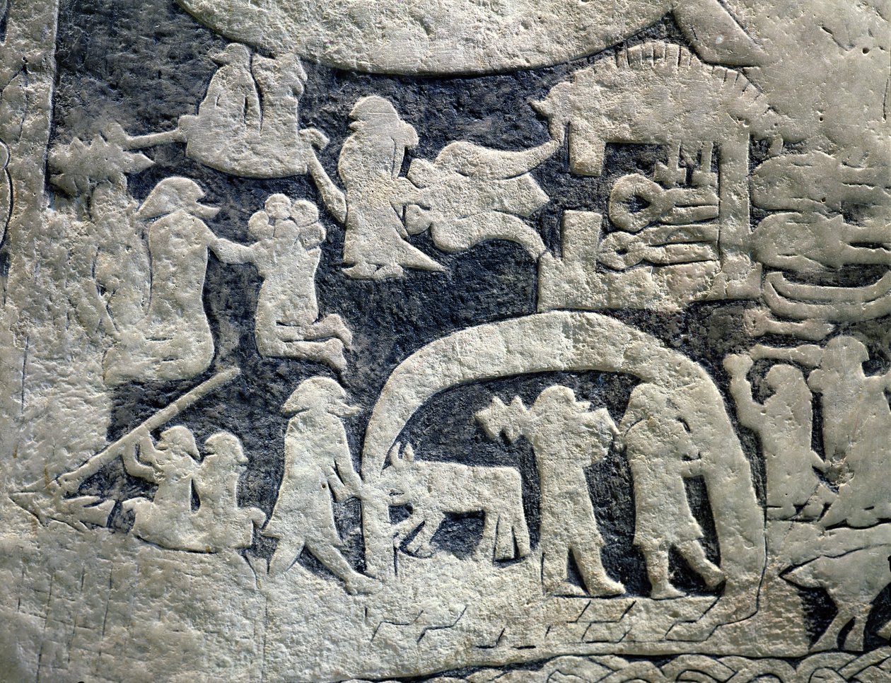 Fragment legendy o Walhalli, z kamienia z wyspy Gotland autorstwa Viking