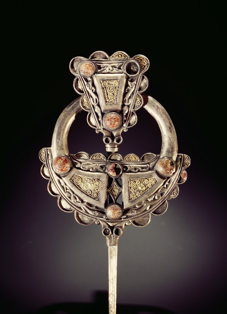 Broszka z Roscrea, z Roscrea, hrabstwo Tipperary (srebro, złoto i bursztyn) autorstwa Viking