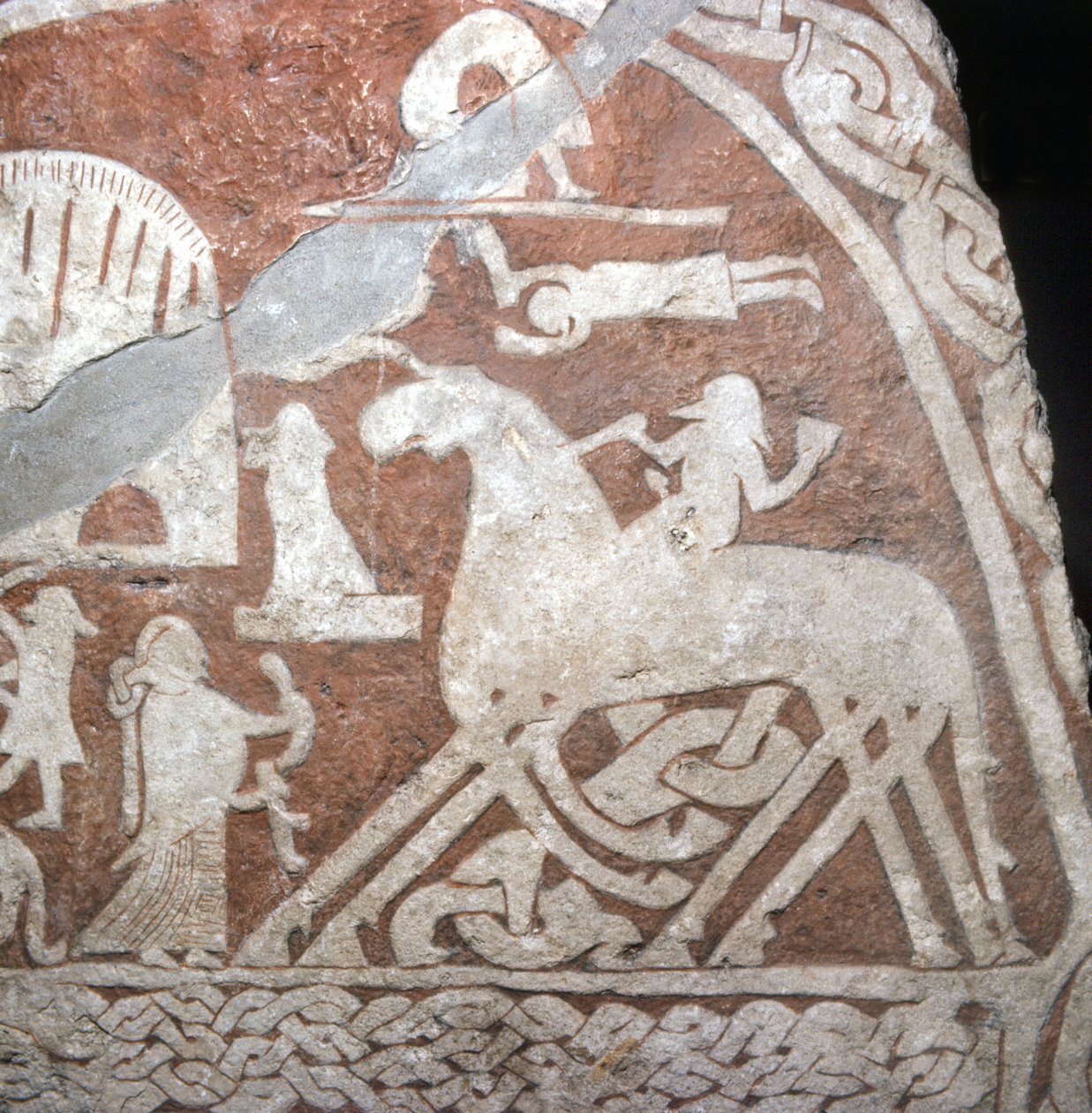 Wotan (Odin), na swoim ośmionożnym koniu Sleipnir - Runy Wikingów z wyspy Gotlandia (Szwecja) autorstwa Viking Viking