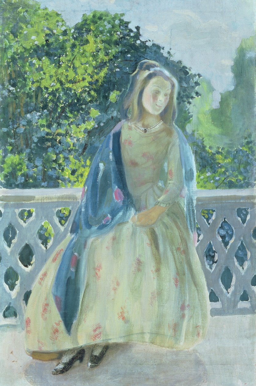 Dziewczyna na balkonie, 1900 autorstwa Viktor Elpidiforovich Borisov Musatov