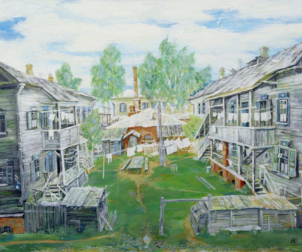 Scenografia do filmu „Trzeci Rzym”, 2000 (tempera na sklejce) autorstwa Viktor Ivanovich Yushin