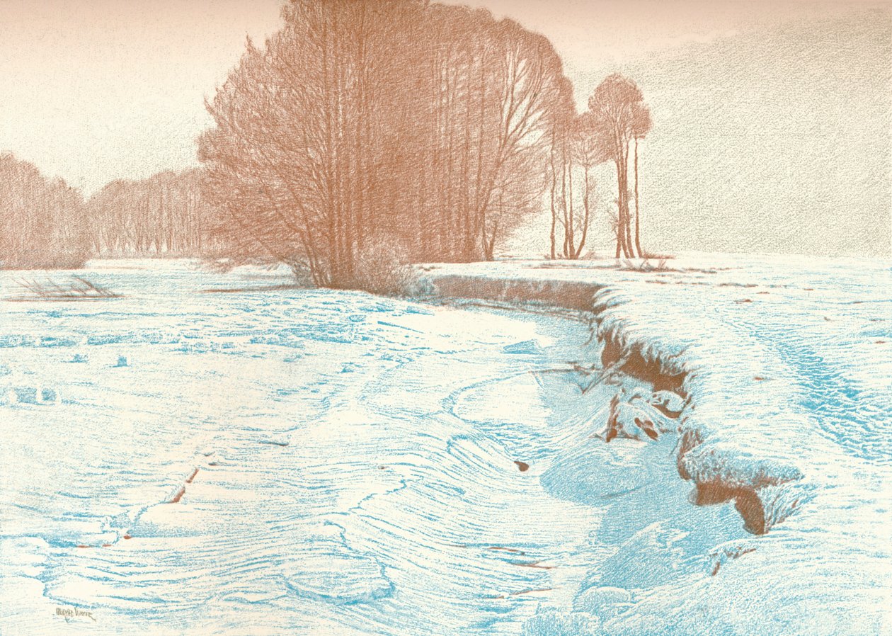Zima nad brzegiem Garam, 1909 autorstwa Viktor Matirko