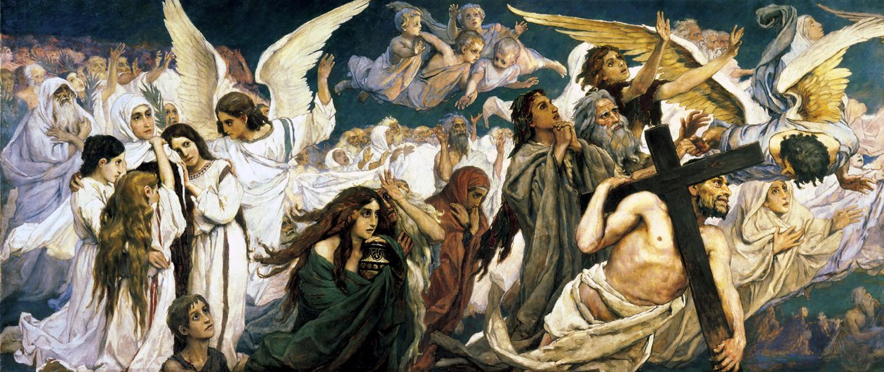 Przed rajem, część lewa, 1885-1896. autorstwa Viktor Mikhaylovich Vasnetsov